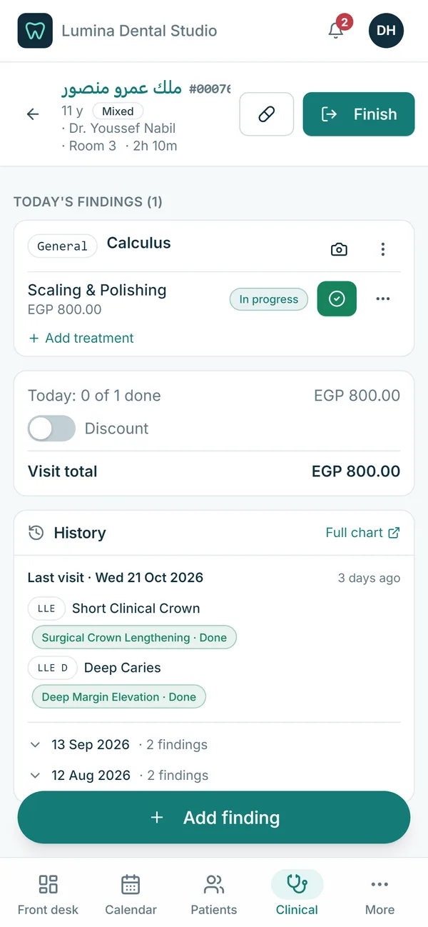 Charting at the chair